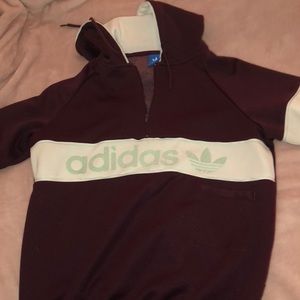 adidas 3/4 zip hoodie